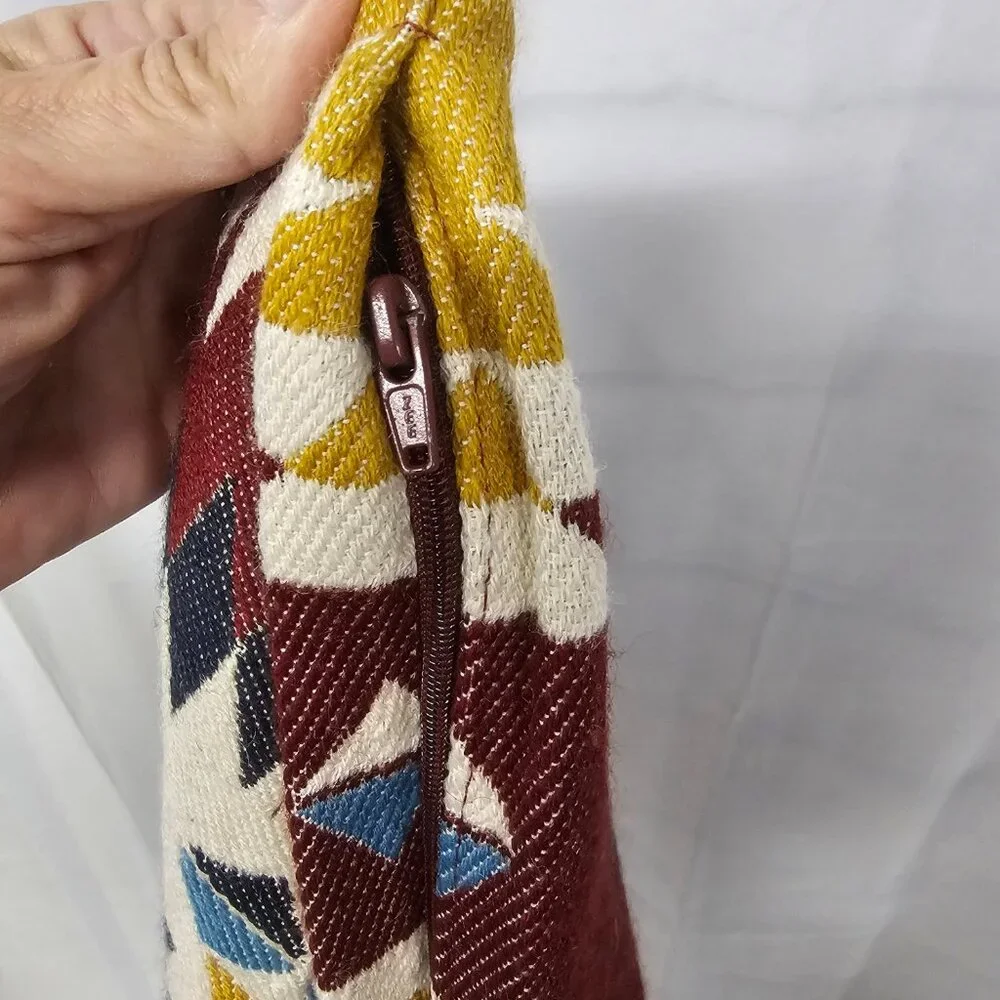 Ikea Fransine Pillow Cover Tapestry Burgundy Mustard Zip 20
